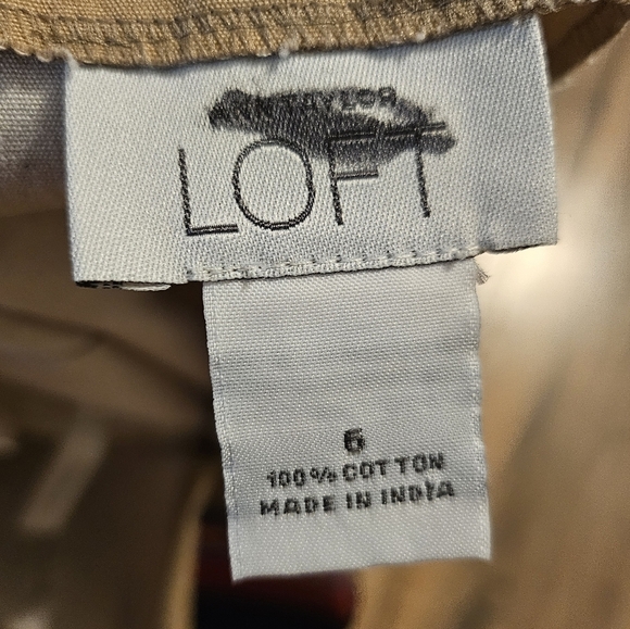 LOFT Tan and Red Mini Skirt - Picture 5 of 7